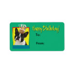 Birthday Cupcake - Boston Terrier Personalized Address Labels