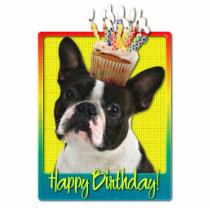 Birthday Cupcake - Boston Terrier Cut Outs