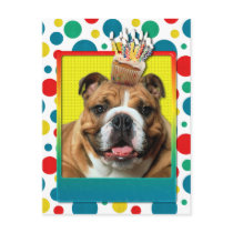 Birthday Cupcake - Bulldog - Dark Postcards