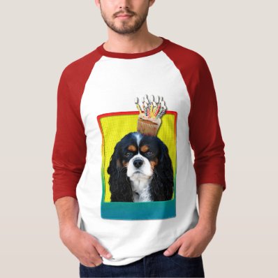 Birthday Cupcake - Cavalier - Tri-Color Tee Shirt