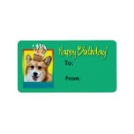 Birthday Cupcake - Corgi - Owen Custom Address Labels