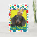 Birthday Cupcake - Dachshund - Winston Card