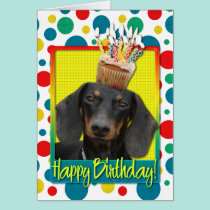 Birthday Cupcake - Dachshund - Winston cards