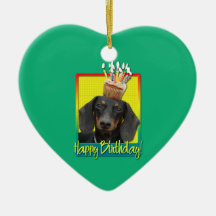 Birthday Cupcake - Dachshund - Winston Ornaments