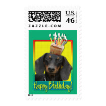 Birthday Cupcake - Dachshund - Winston Postage Stamp