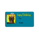 Birthday Cupcake - Doberman - Red - Rocky Custom Address Labels