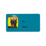 Birthday Cupcake - Doberman - Red - Rocky Personalized Address Label