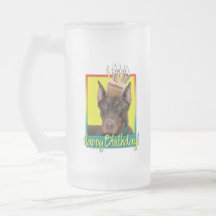 Birthday Cupcake - Doberman - Red - Rocky Mugs