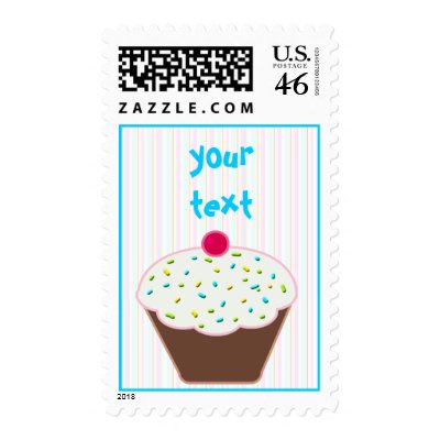 Birthday Cupcake -dotty Stamp Zazzle_stamp Birthday Cupcake -dotty Stamp Zazzle_stamp