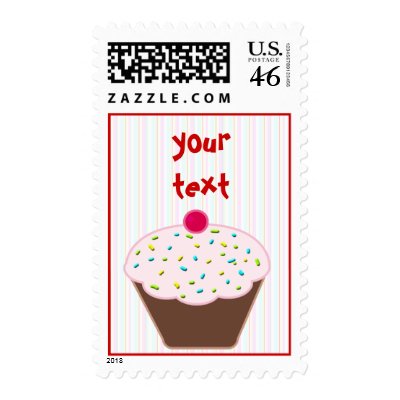 Birthday Cupcake -dotty Postage Stamp Zazzle_stamp