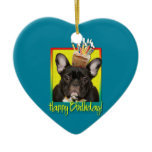 Birthday Cupcake - French Bulldog - Teal ornaments
