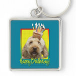 Birthday Cupcake - GoldenDoodle keychains