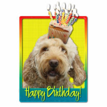 Birthday Cupcake - GoldenDoodle Photo Cut Outs