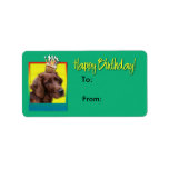 Birthday Cupcake - Irish Setter Personalized Address Label