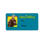 Birthday Cupcake - Irish Setter Personalized Address Labels