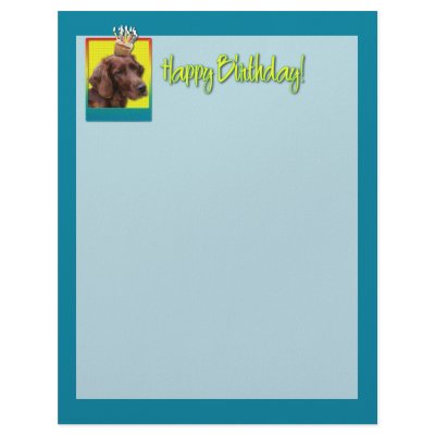 Birthday Cupcake - Irish Setter Personalized Letterhead by FrankzPawPrintz