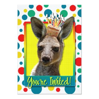 Birthday Cupcake - Kangaroo Invitation