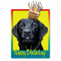 Birthday Cupcake - Labrador - Black - Gage Photo Cutouts