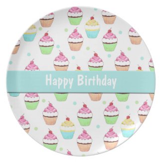 Birthday Cupcake Plate