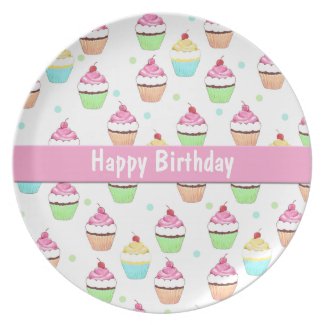 Birthday Cupcake Plate