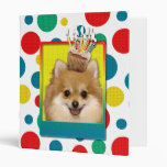 Birthday Cupcake - Pomeranian 3 Ring Binder