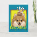 Birthday Cupcake Pomeranian Greeting Card