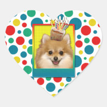 Birthday Cupcake - Pomeranian Stickers