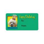 Birthday Cupcake - Poodle - Apricot Personalized Address Label