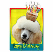 Birthday Cupcake - Poodle - Apricot Photo Sculptures