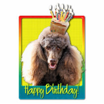 Birthday Cupcake - Poodle - Chocolate Acrylic Cut Outs