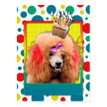 Birthday Cupcake - Poodle - Red Post Cards