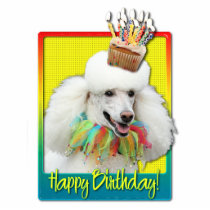 Birthday Cupcake - Poodle - White Photo Sculptures