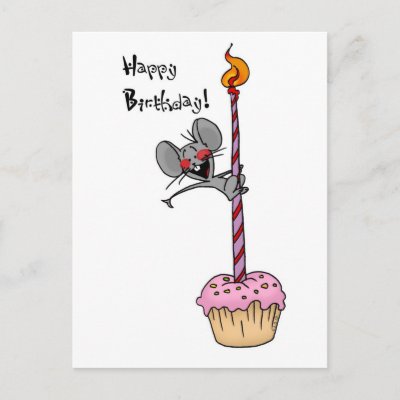 Birthday cupcake post card