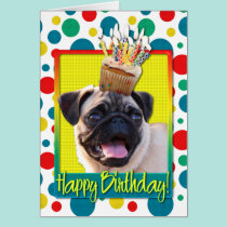 Birthday Cupcake - Pug cards