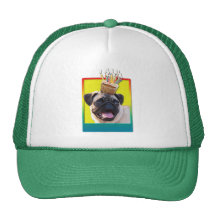 Birthday Cupcake - Pug Trucker Hats