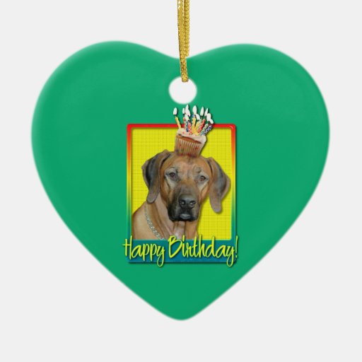 Birthday Cupcake - Rhodesian Ridgeback Christmas Ornaments