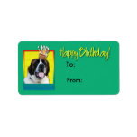 Birthday Cupcake - Saint Bernard - Mae Address Label