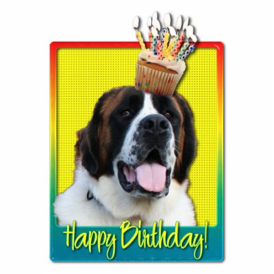 Birthday Cupcake - Saint Bernard - Mae Photo Cut Out by FrankzPawPrintz