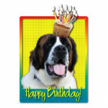 Birthday Cupcake - Saint Bernard - Mae Photo Cut Out