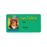 Birthday Cupcake - Sheltie Puppy - Cooper Address Label
