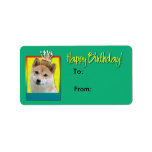Birthday Cupcake - Shiba Inu Personalized Address Label