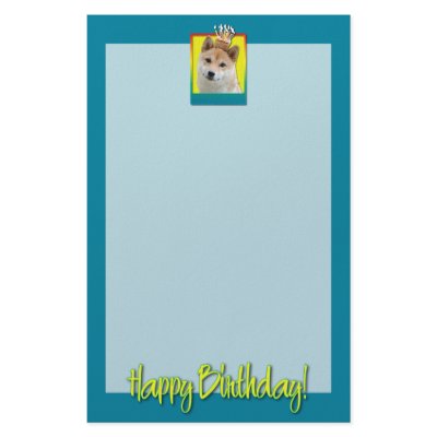 Birthday Cupcake - Shiba Inu Customized Stationery by FrankzPawPrintz