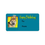 Birthday Cupcake - Siberian Husky - Copper Address Label