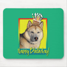 Birthday Cupcake - Siberian Husky - Copper Mouse Pad