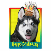Birthday Cupcake - Siberian Husky Photo Sculptures