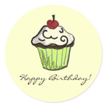 birthday cupcake stickers