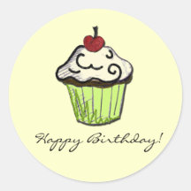 birthday cupcake sticker