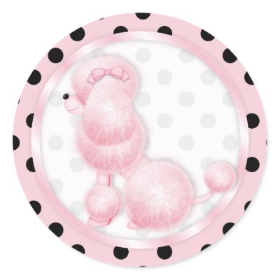 Birthday Cake Toppers on Birthday Cupcake Toppers Stickers Pink Poodlestick Back To Back On A