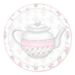 Birthday Cupcake Toppers Stickers Teapot