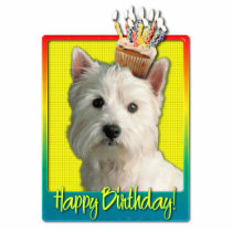 Birthday Cupcake - West Highland Terrier Photo Cutouts
